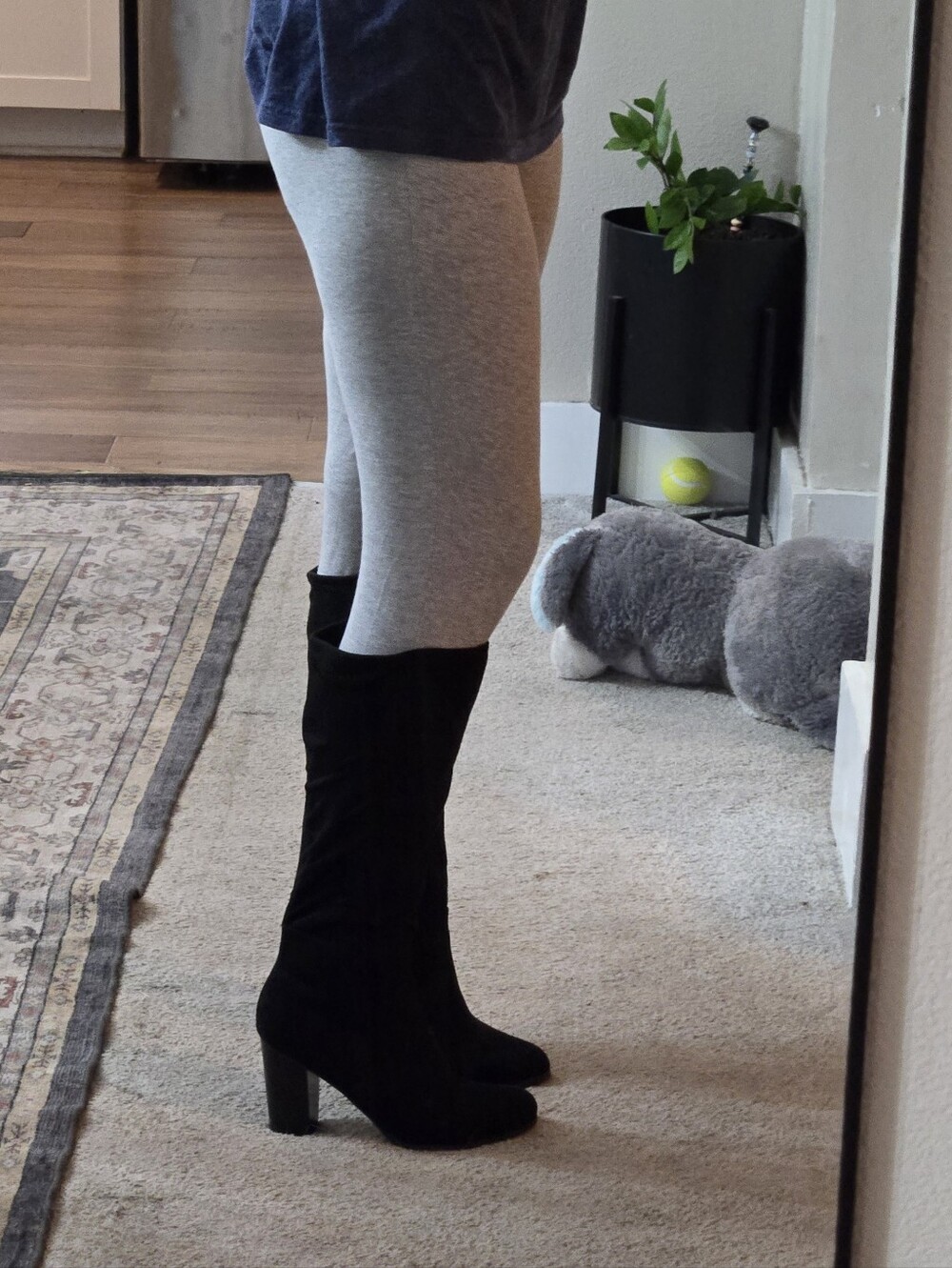 Real Suede Block Heel Boots